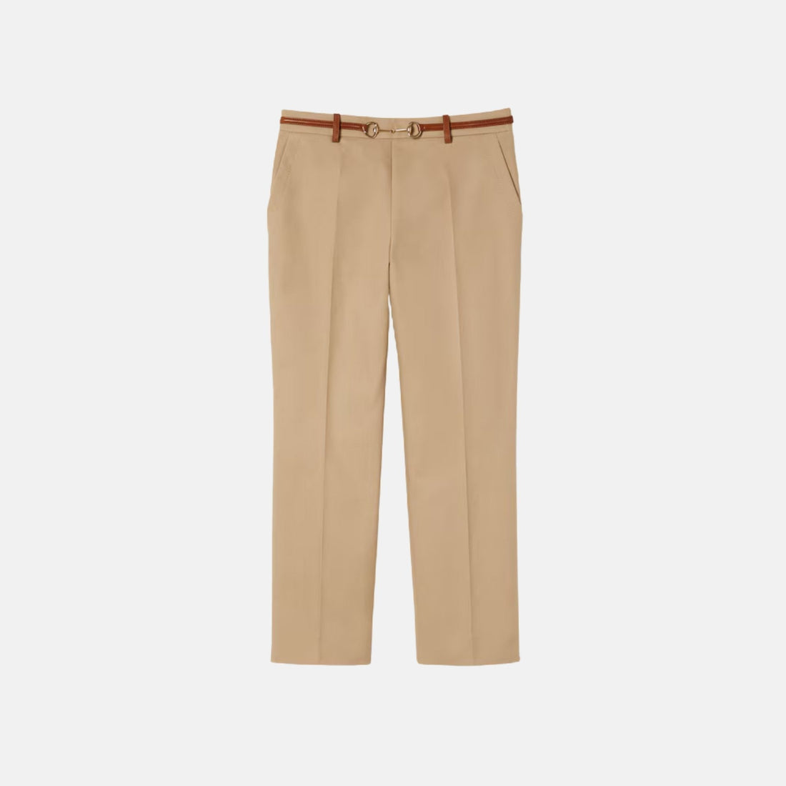 Cotton Drill Trousers With Horsebit