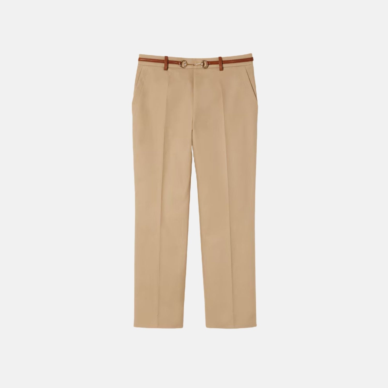 Cotton Drill Trousers With Horsebit