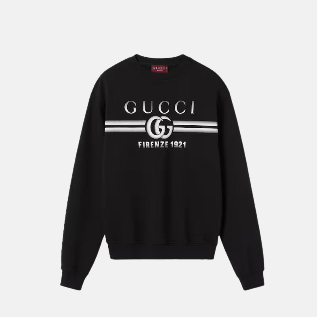 Cotton Jersey Printed Sweatshirt With Double G Firenze Crewneck