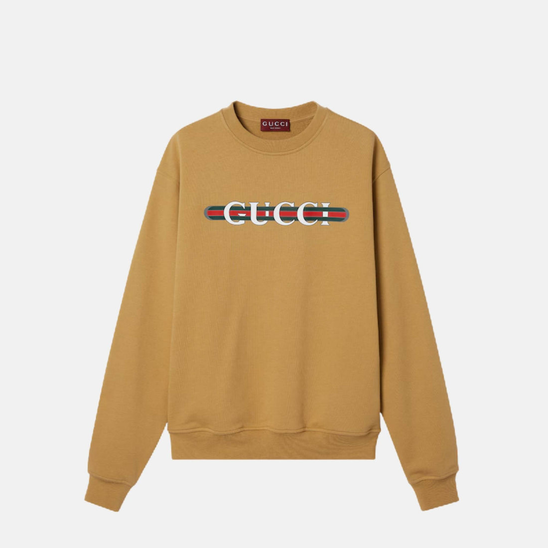 Cotton Jersey Sweatshirt With Web Print