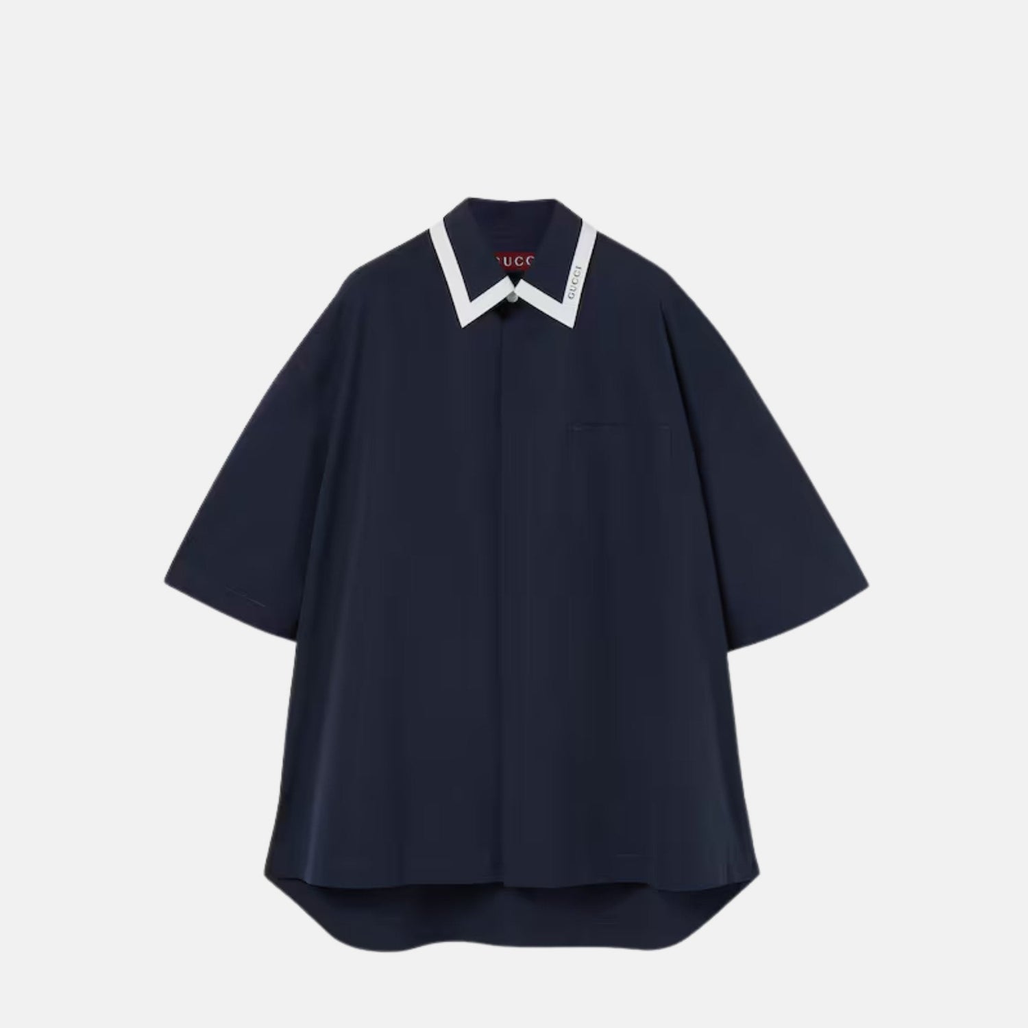 Cotton Poplin Shirt With Gucci Logo