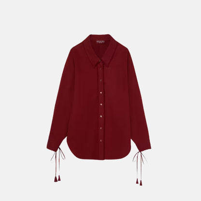 Cotton Poplin Shirt With Tie