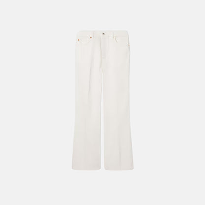 Cropped Flared Cotton Denim Trousers