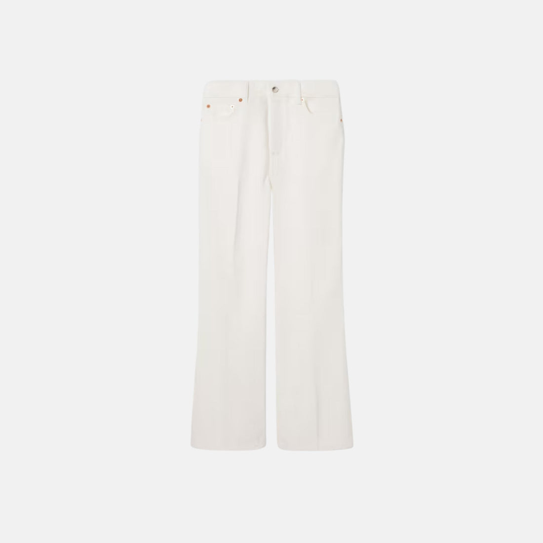Cropped Flared Cotton Denim Trousers