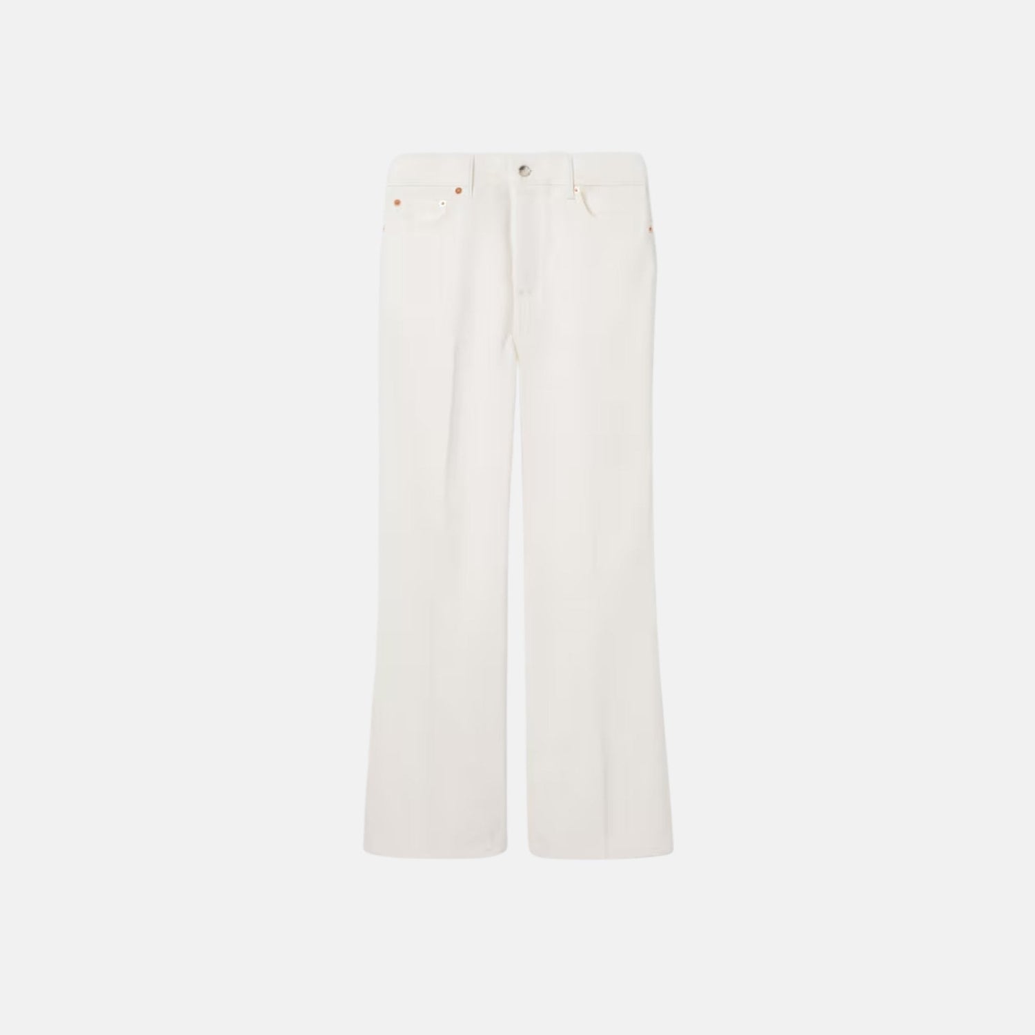 Cropped Flared Cotton Denim Trousers