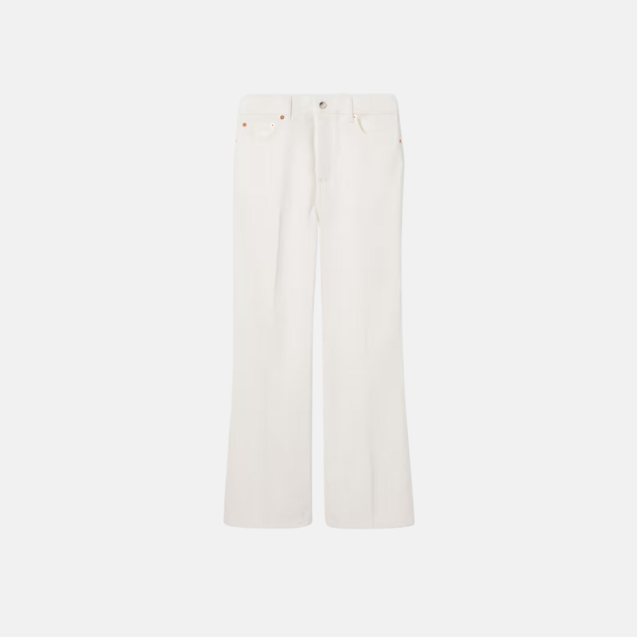 Cropped Flared Cotton Denim Trousers