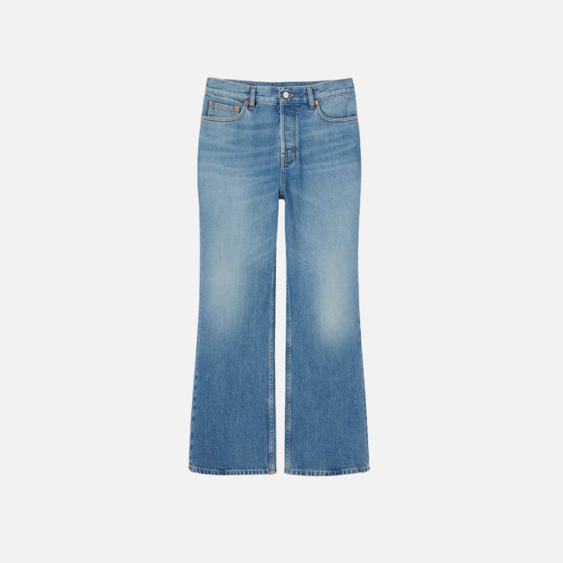 Cropped Flared Denim Trousers