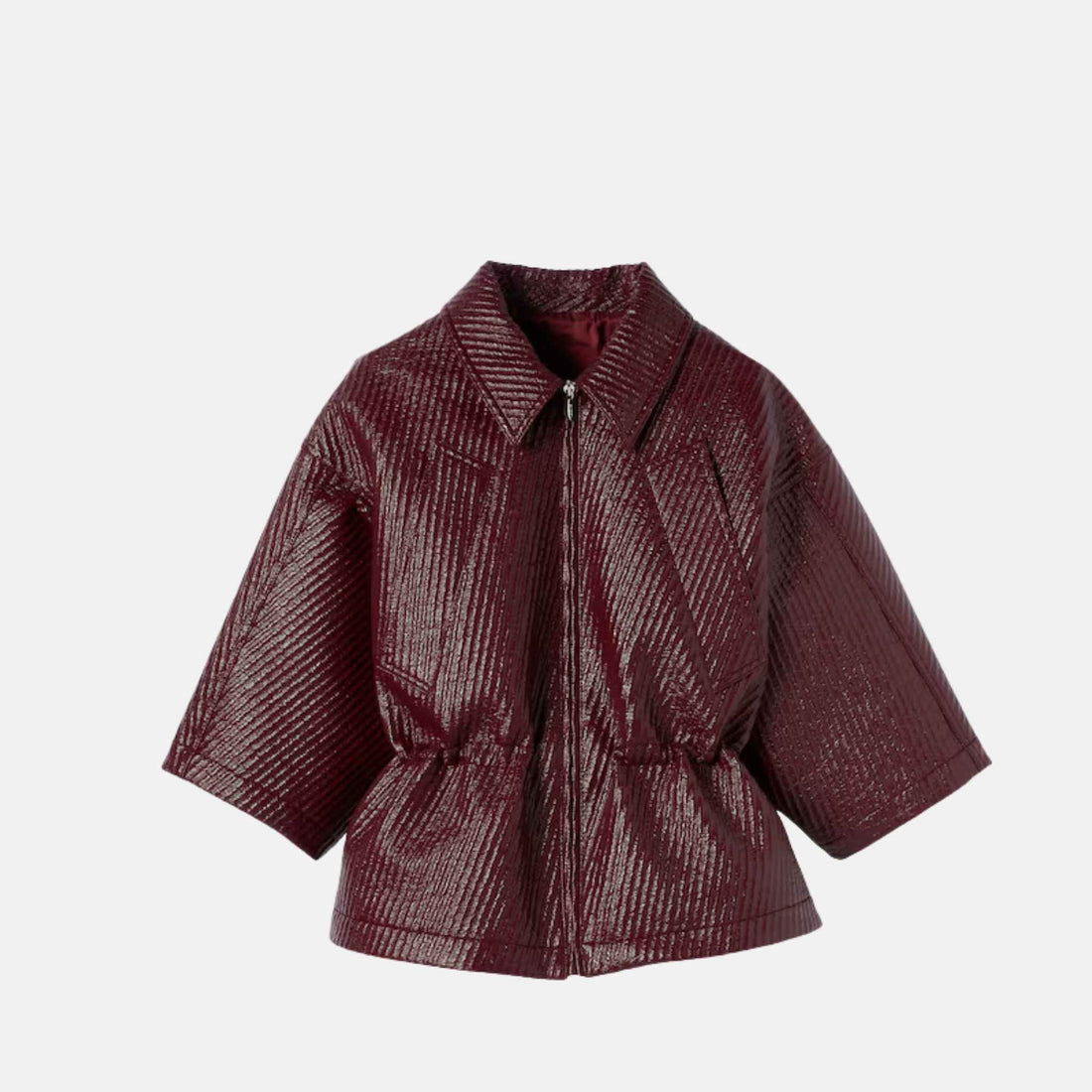 Diagonal Wool Short Sleeve Jacket