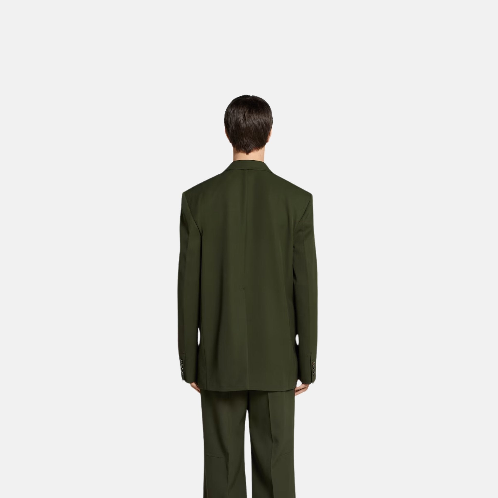 Double Breasted Light Wool Gabardine Jacket