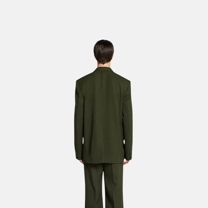 Double Breasted Light Wool Gabardine Jacket