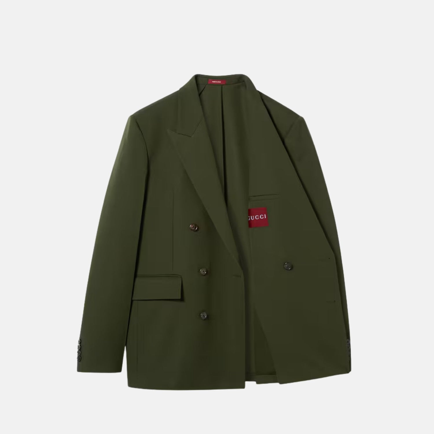 Double Breasted Light Wool Gabardine Jacket