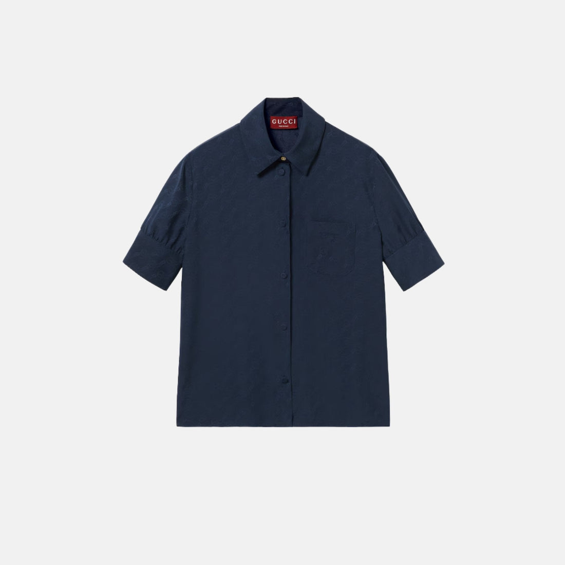 GG And Chain Silk Jacquard Shirt