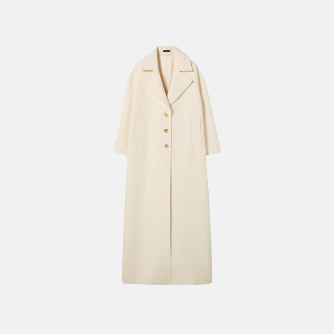 GG Silk Wool Crepe Single Breasted Coat