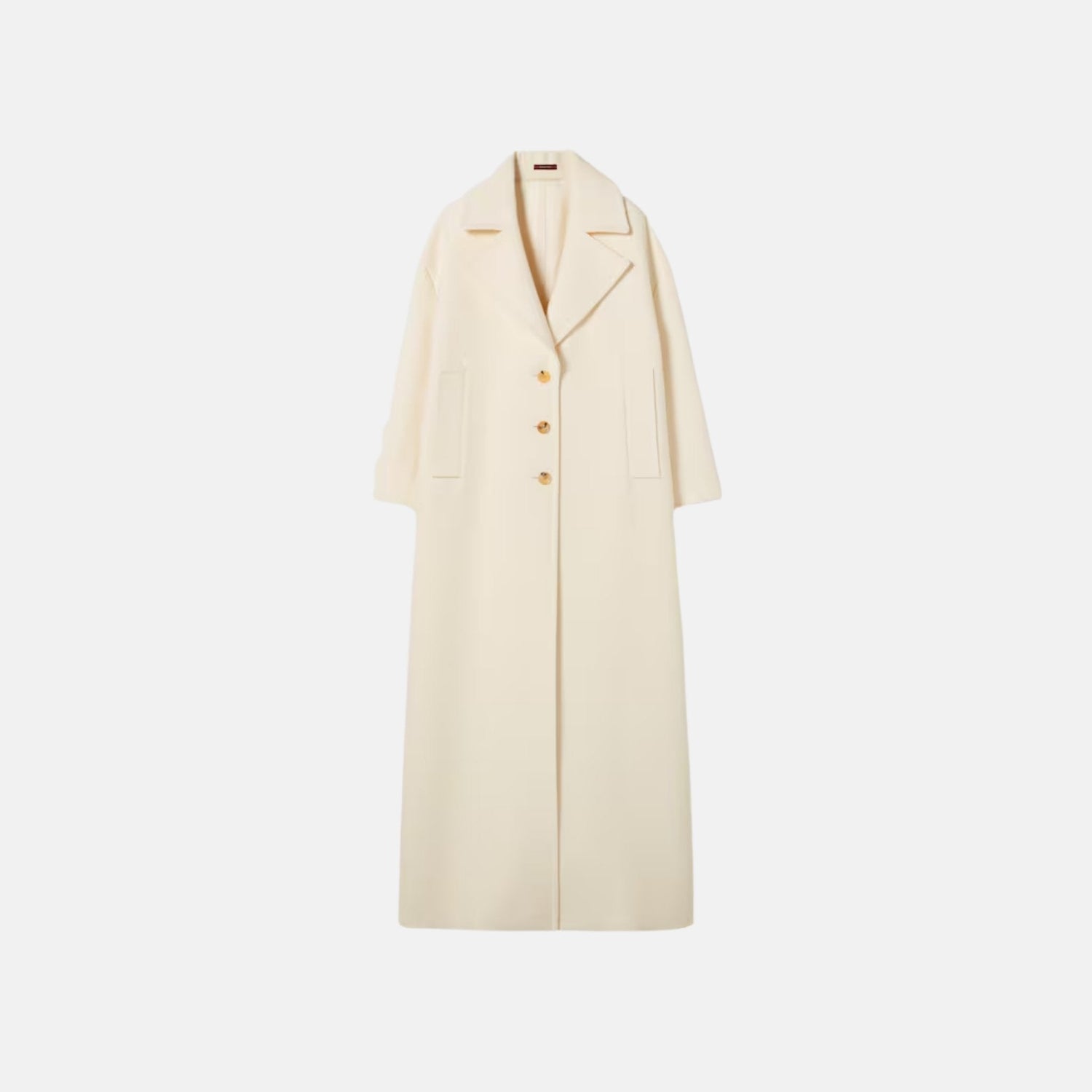 GG Silk Wool Crepe Single Breasted Coat