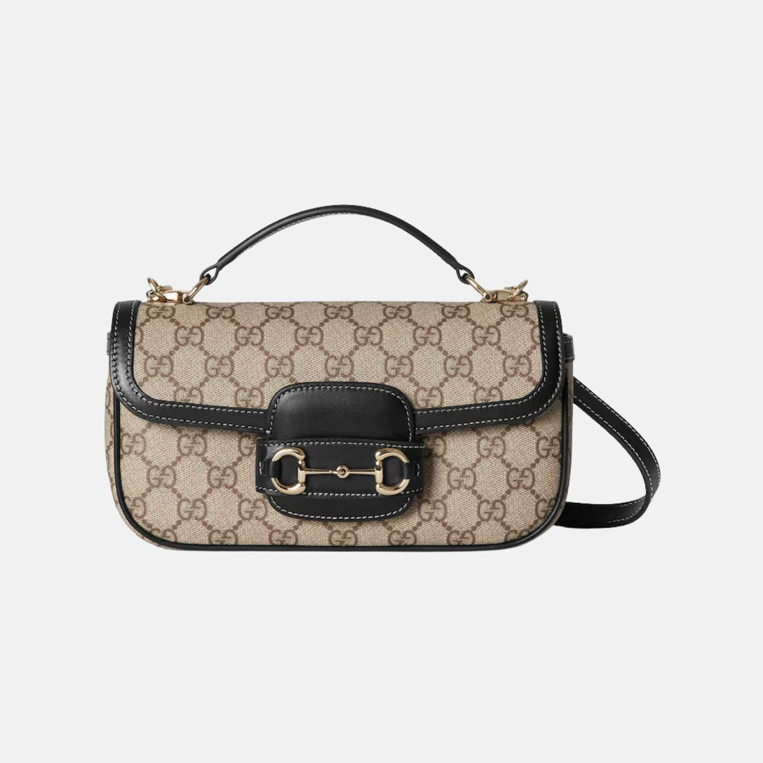 Horsebit 1955 Small Top Handle Bag In GG Coated Fabric
