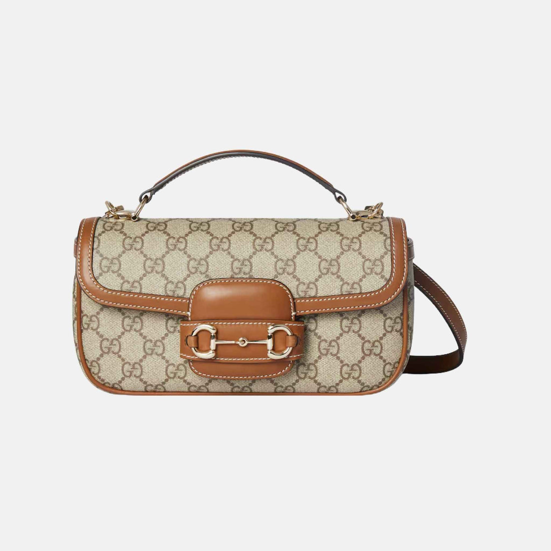 Horsebit 1955 Small Top Handle Bag In GG Coated Fabric