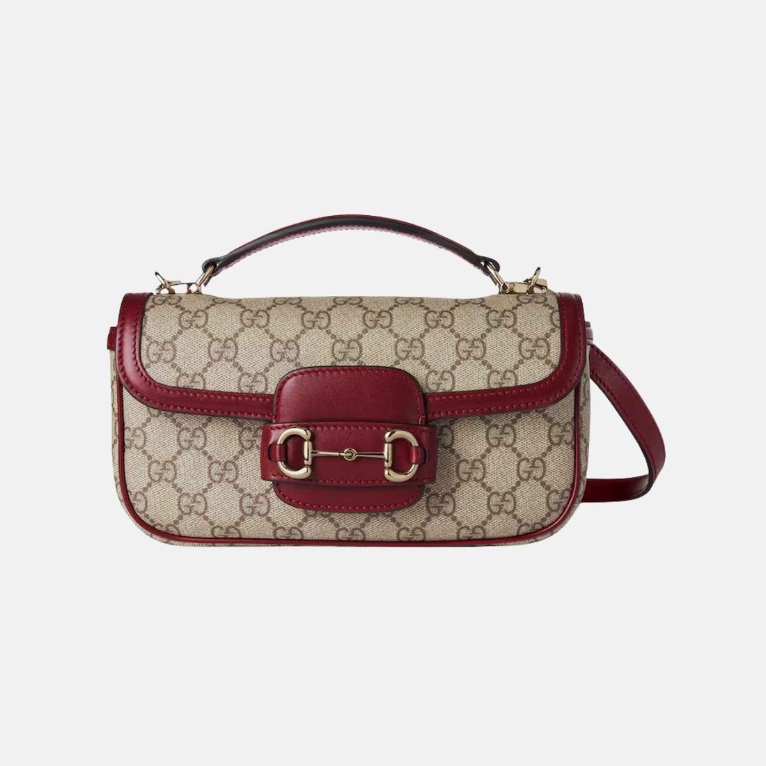 Horsebit 1955 Small Top Handle Bag In GG Coated Fabric