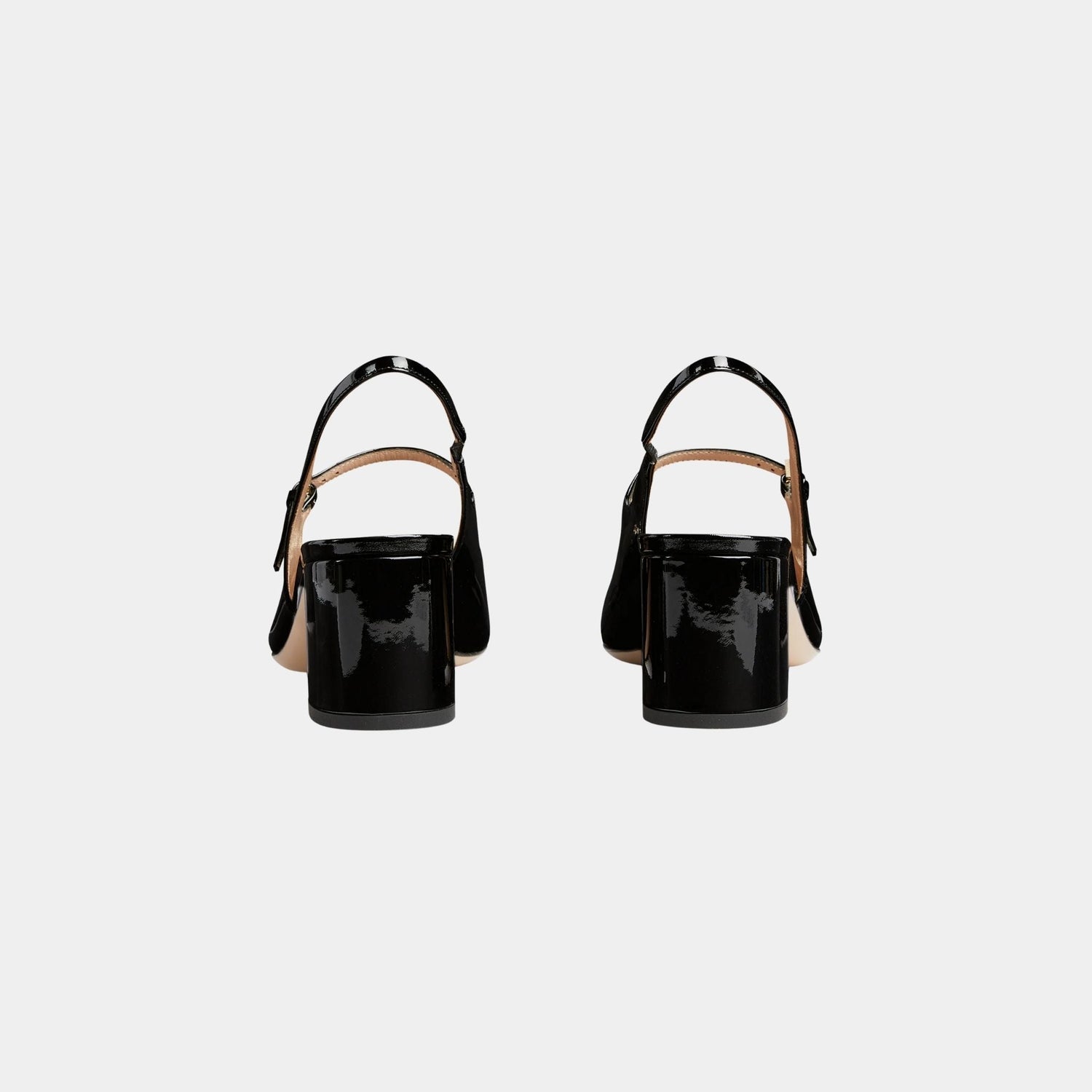 Horsebit Mid-Heel Patent Leather Pump