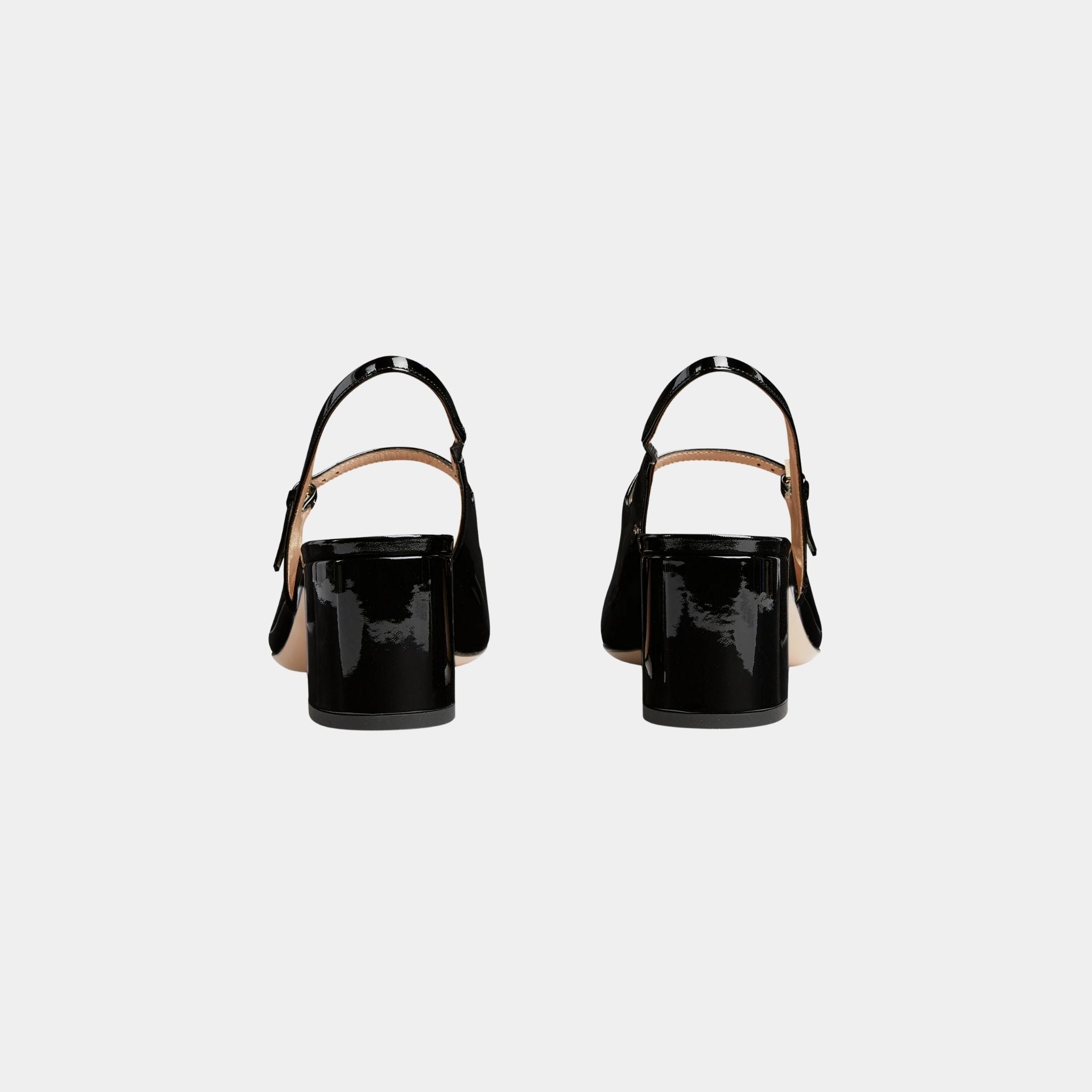 Horsebit Mid-Heel Patent Leather Pump