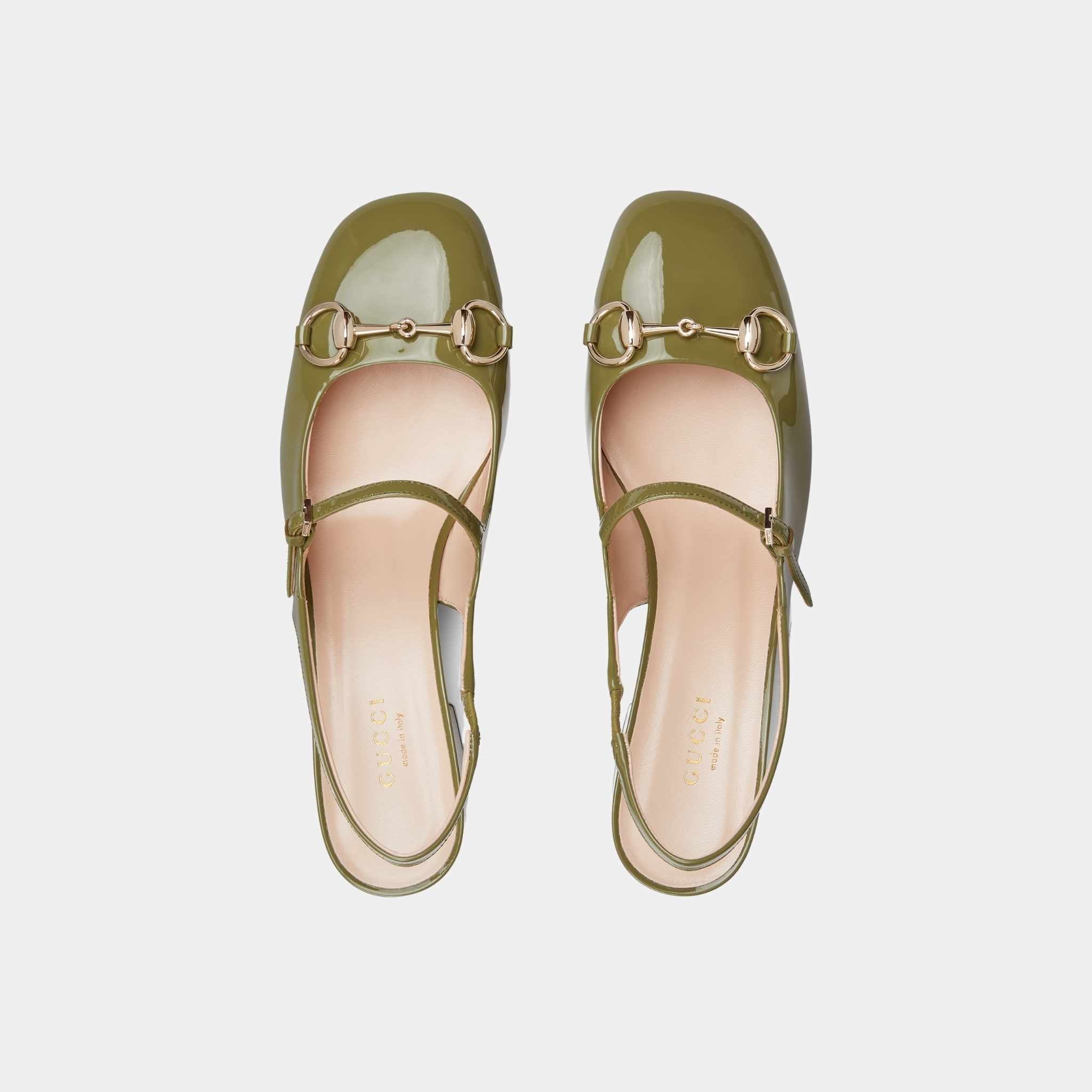 Horsebit Mid-Heel Patent Leather Pump