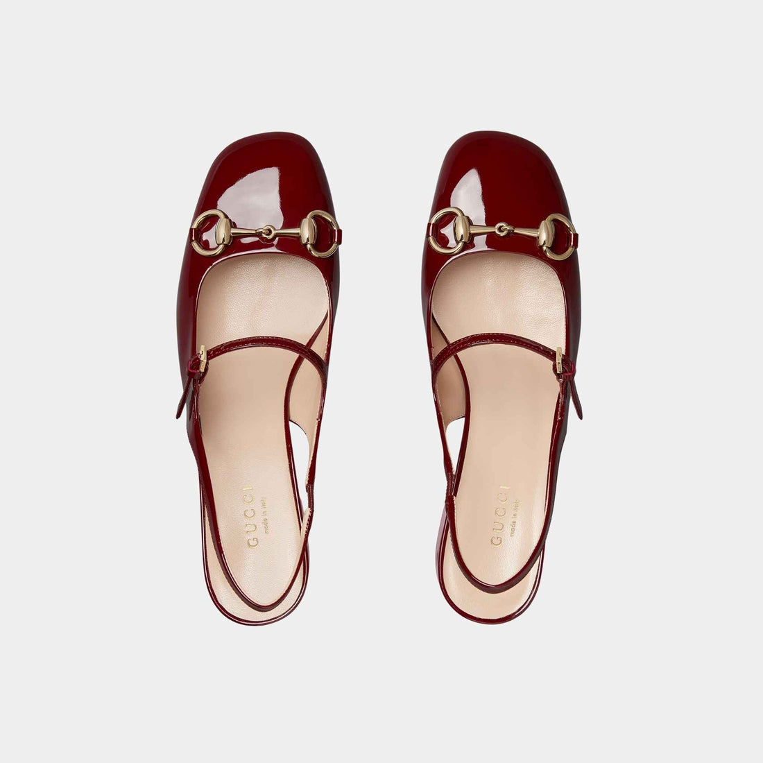 Horsebit Mid-Heel Patent Leather Pump