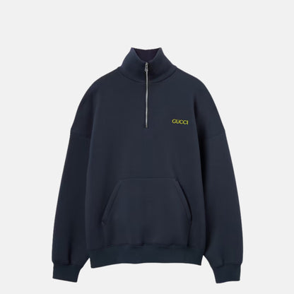 Jersey Half Zip Jacket With Patch
