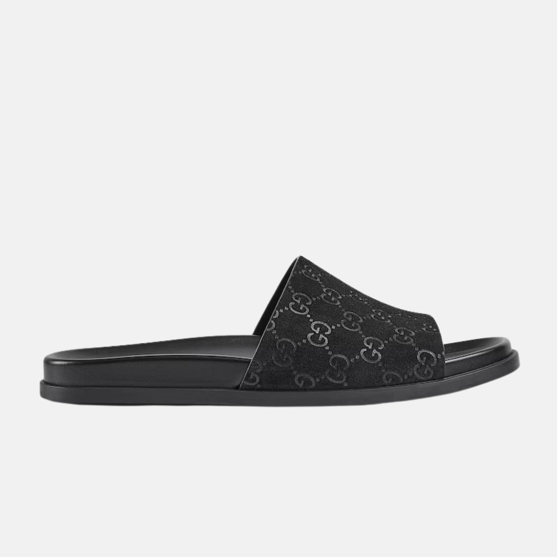 Mens Slide Sandal In GG Suede