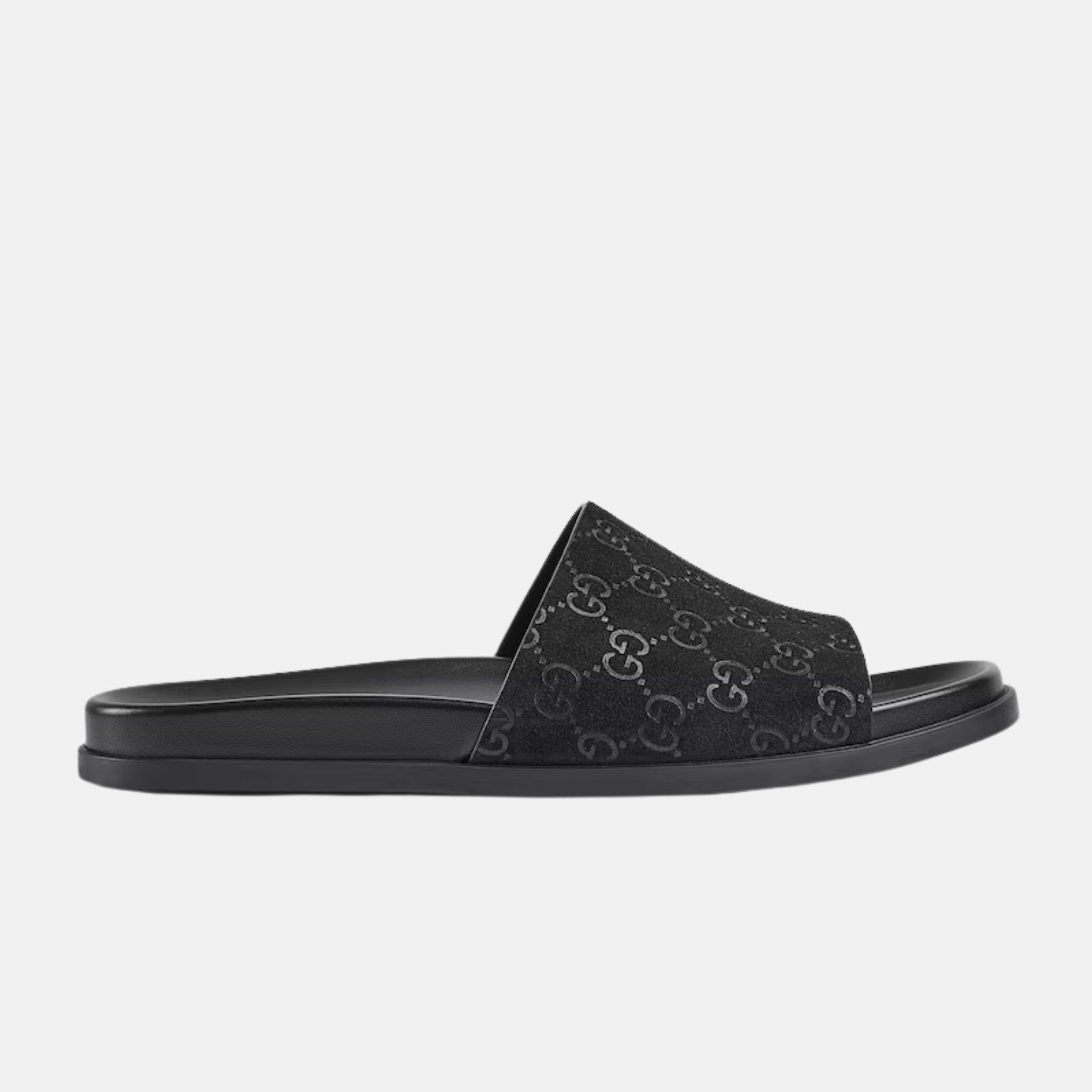 Mens Slide Sandal In GG Suede