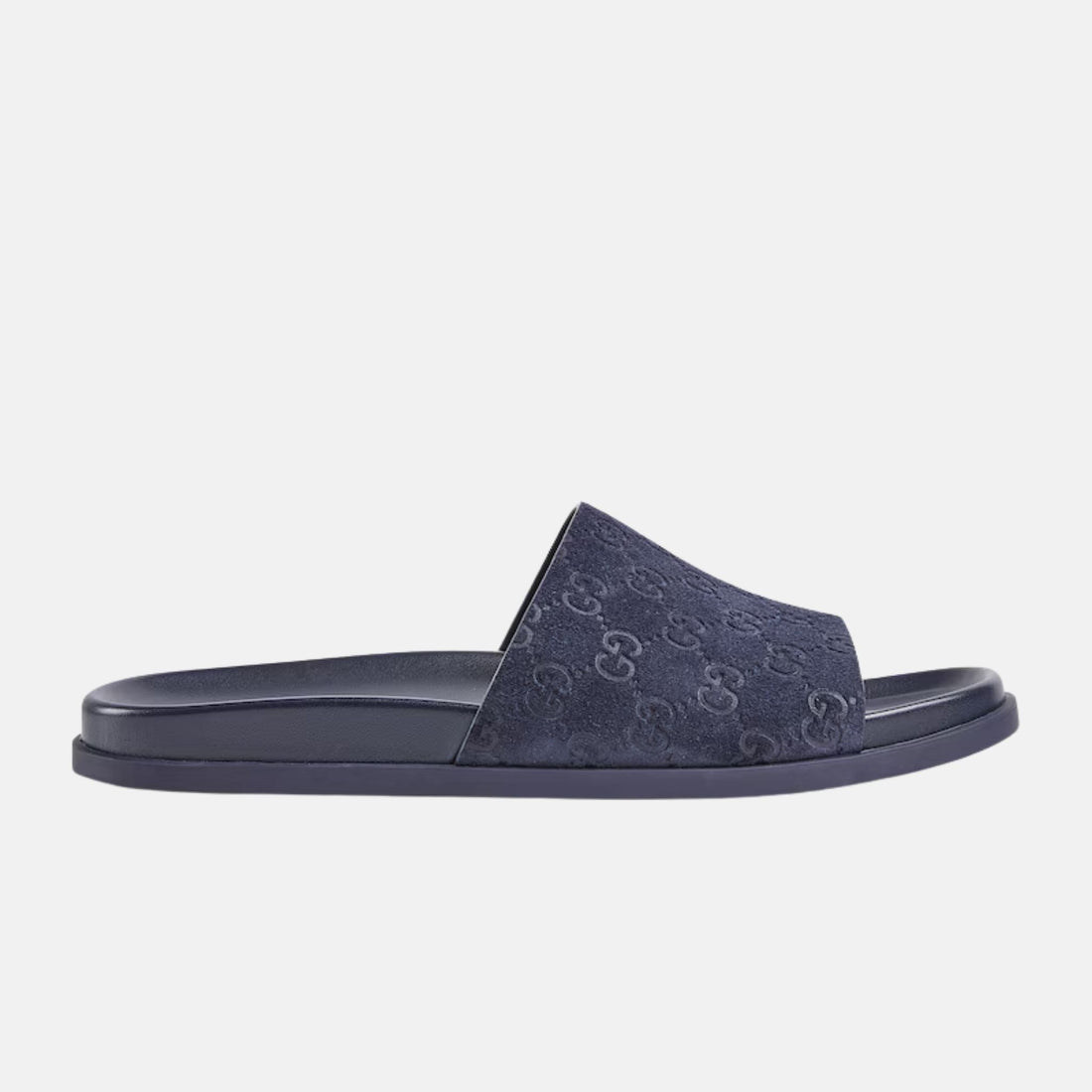 Mens Slide Sandal In GG Suede