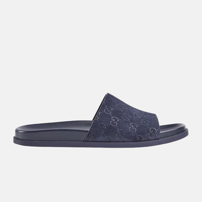 Mens Slide Sandal In GG Suede