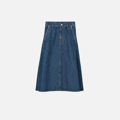 Mid Length Denim Skirt