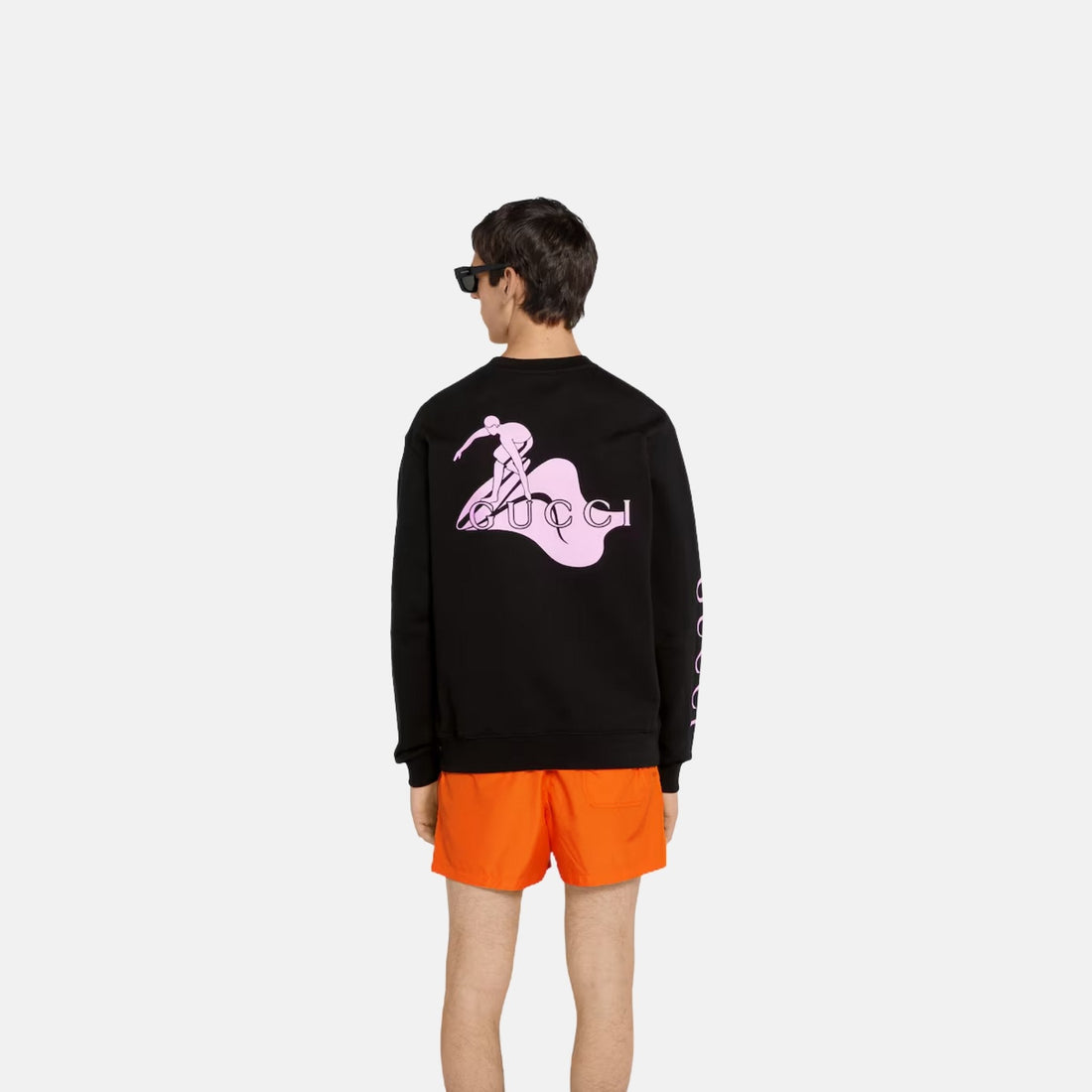 Printed Cotton Sweatshirt With Dropped Shoulder