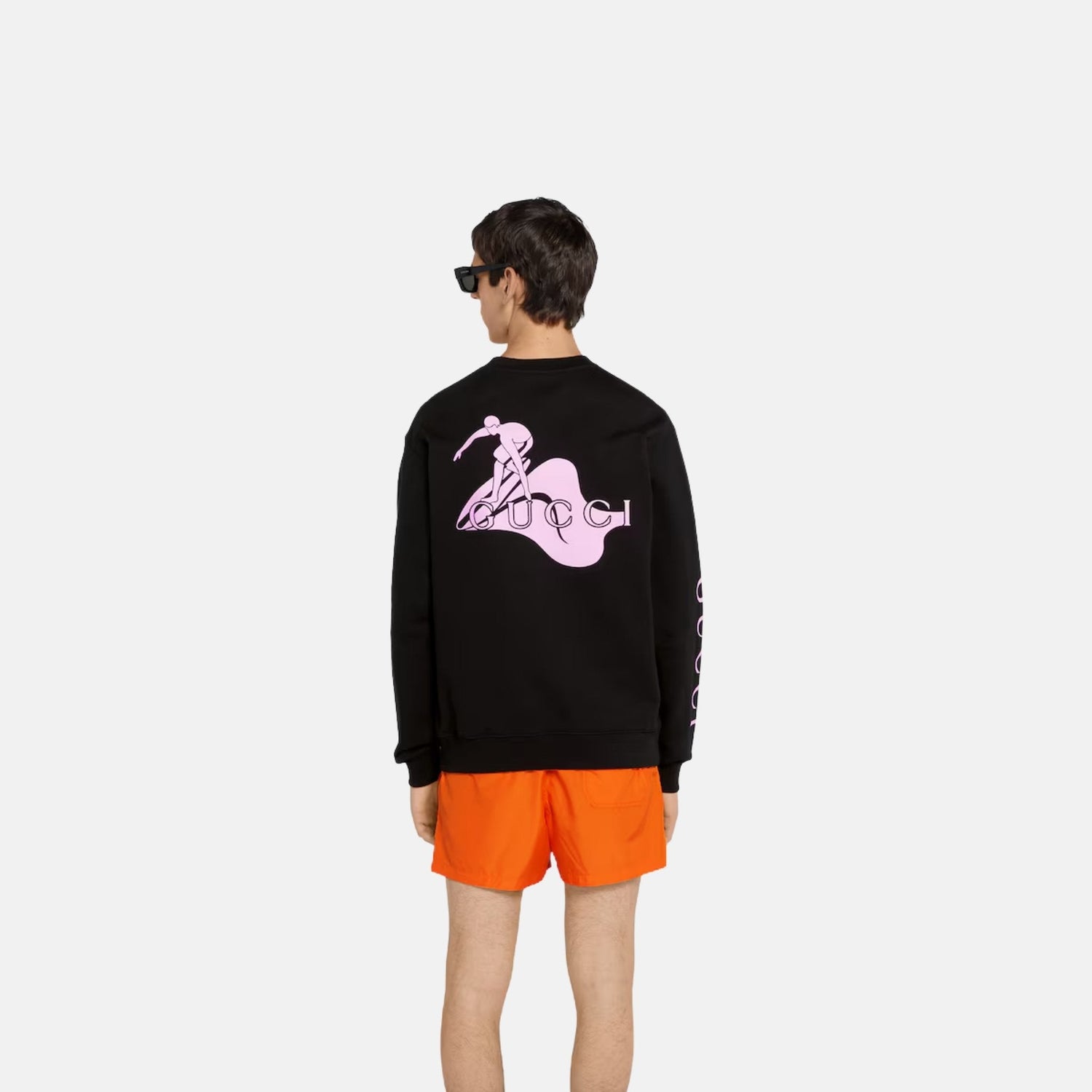 Printed Cotton Sweatshirt With Dropped Shoulder