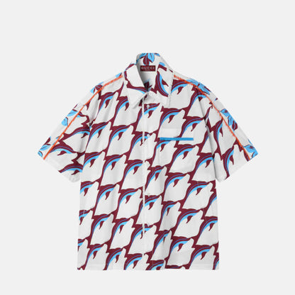 Printed Oversize Cotton Poplin Shirt