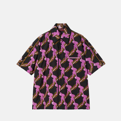 Printed Oversize Cotton Poplin Shirt
