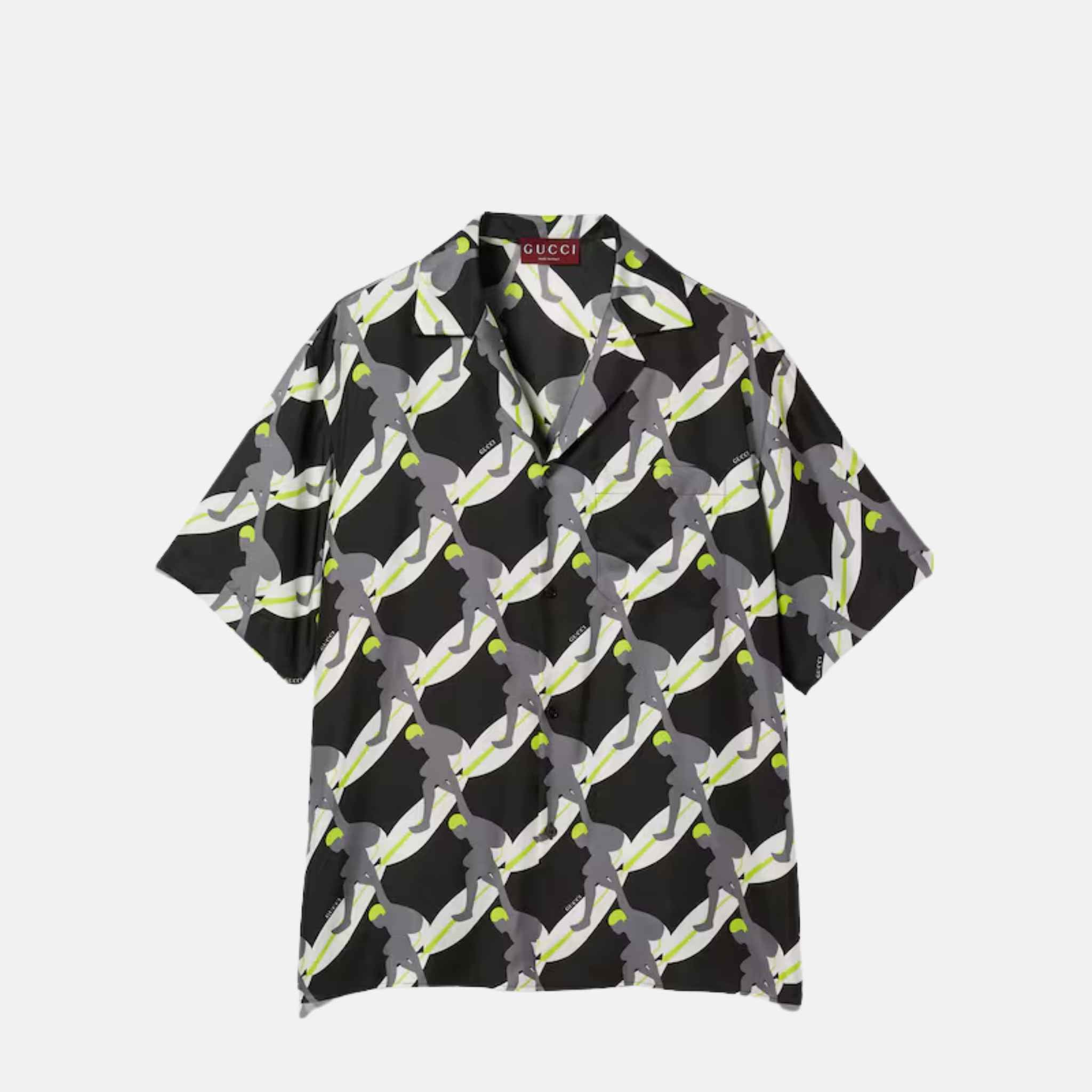 Printed Silk Bowling Shirt