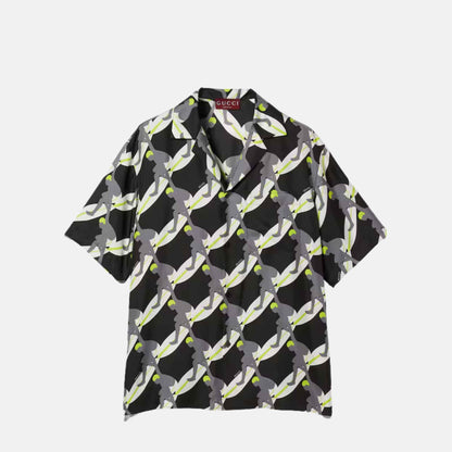 Printed Silk Bowling Shirt