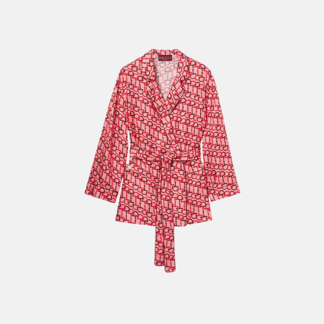 Printed Silk Shirt With Self Tie
