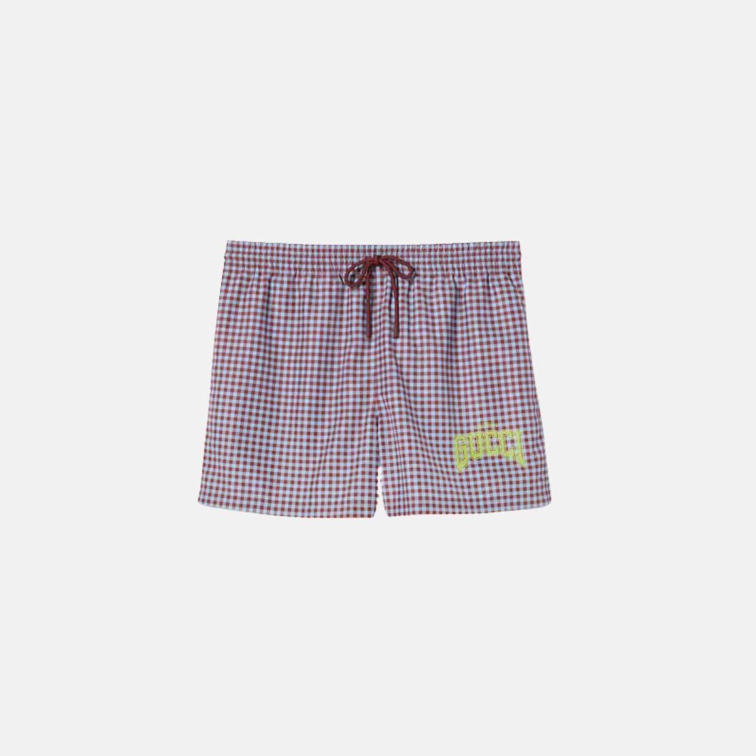 Printed Technical Poplin Swim Shorts With University Print