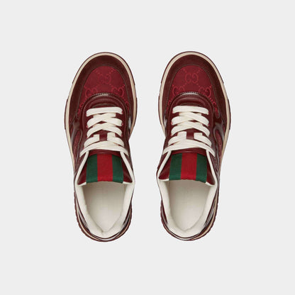 Re-Web Sneaker GG Canvas With Leather Trim
