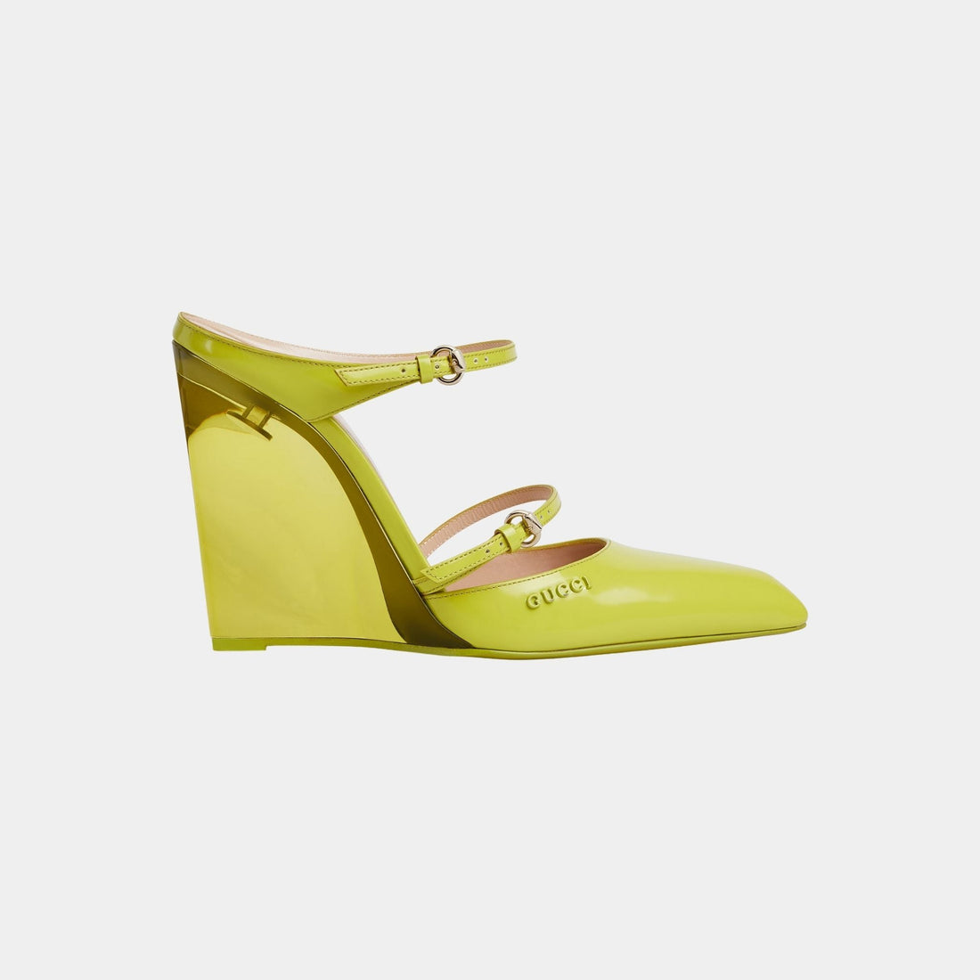 Wedge Shiny Leather Mule