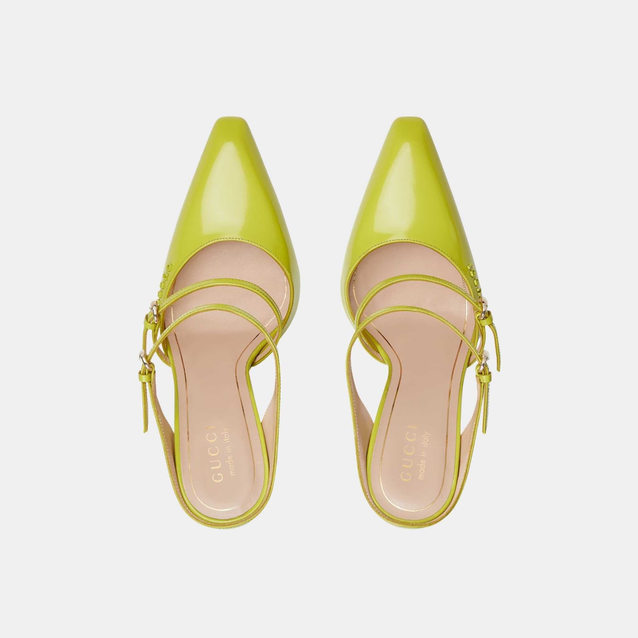Wedge Shiny Leather Mule