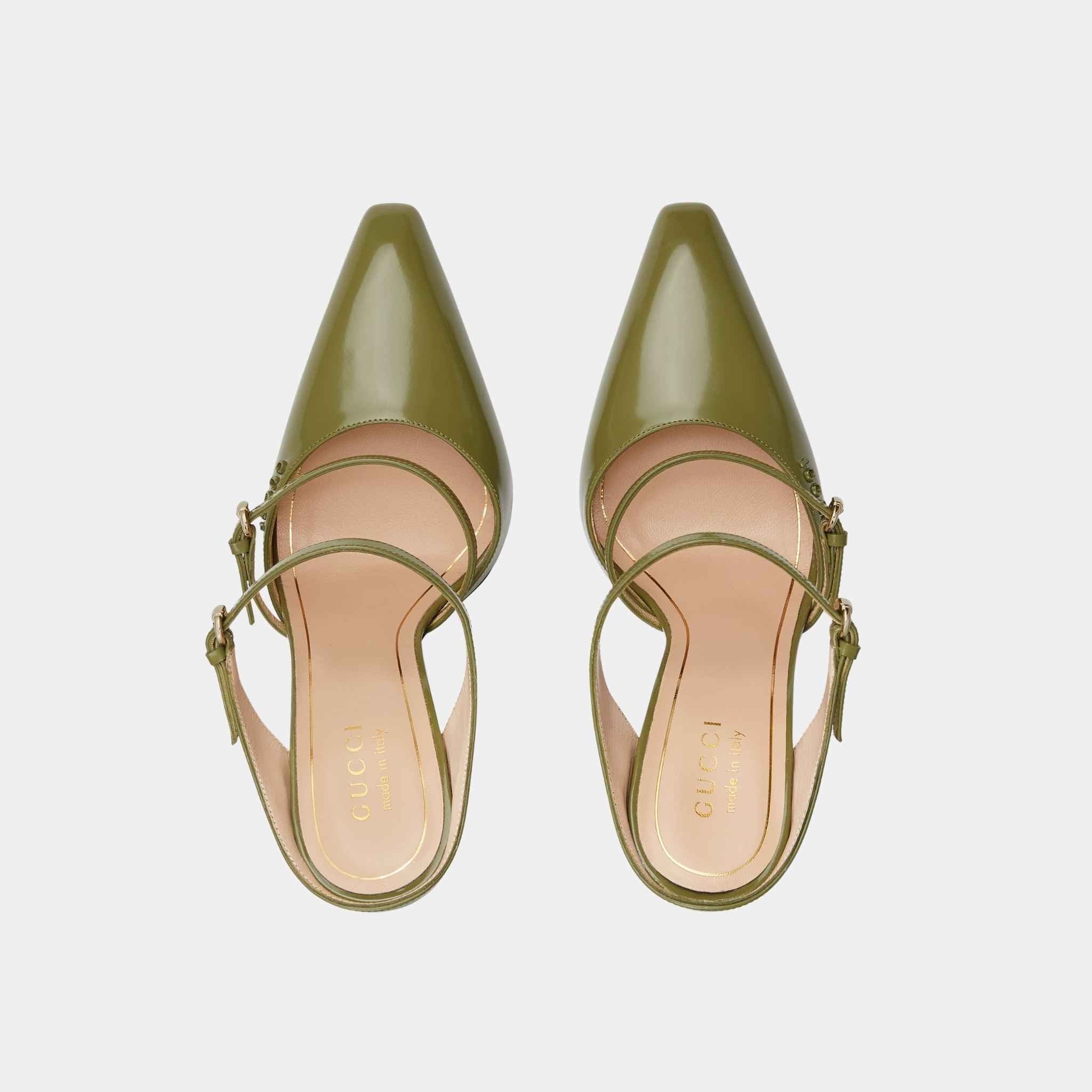 Wedge Shiny Leather Mule