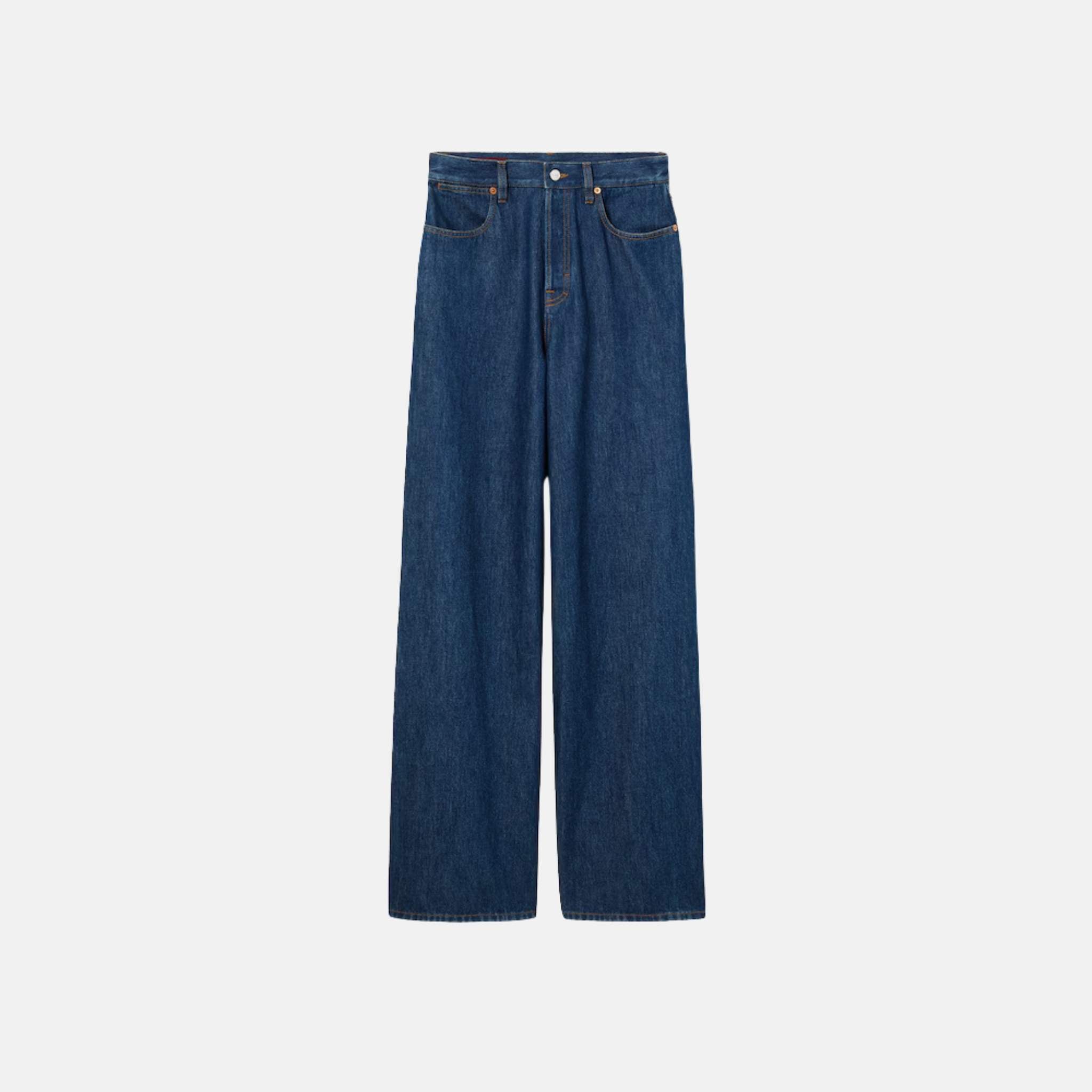 Wide Leg Denim Trousers