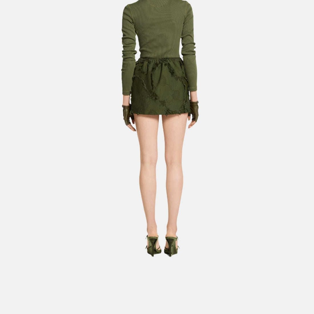 Wool Blend Fil Coupe Mini Skirt