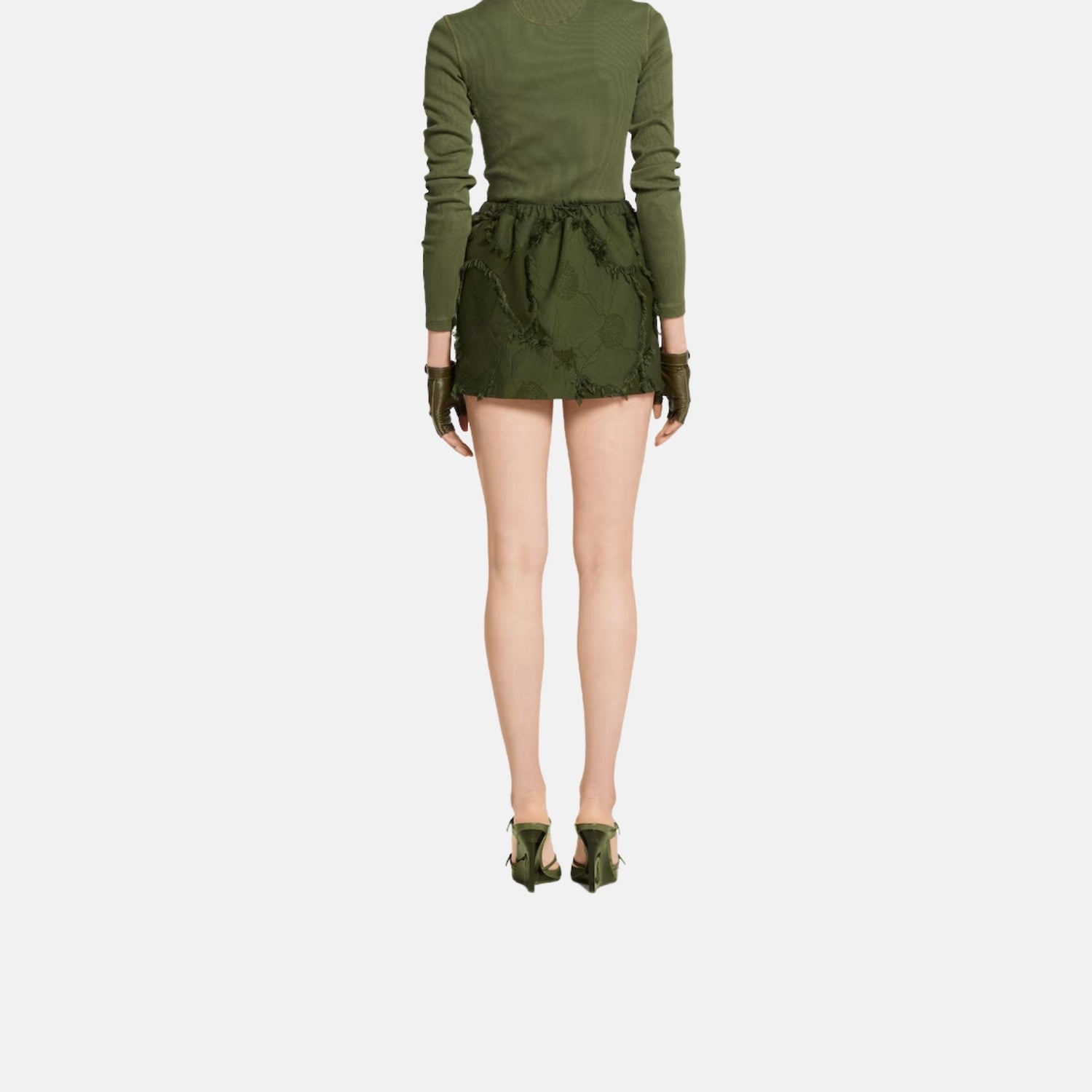 Wool Blend Fil Coupe Mini Skirt
