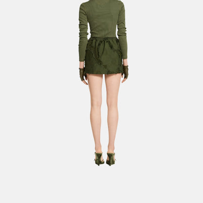 Wool Blend Fil Coupe Mini Skirt