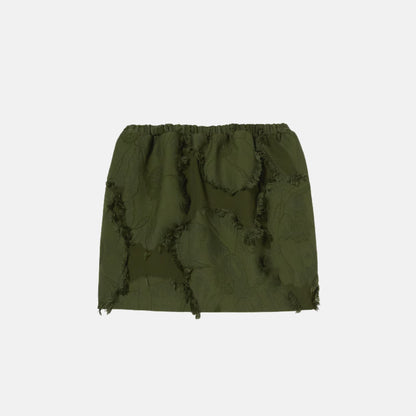 Wool Blend Fil Coupe Mini Skirt