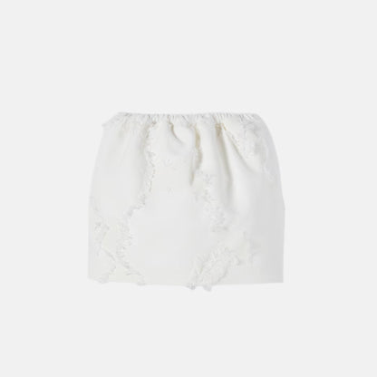 Wool Blend Fil Coupe Mini Skirt
