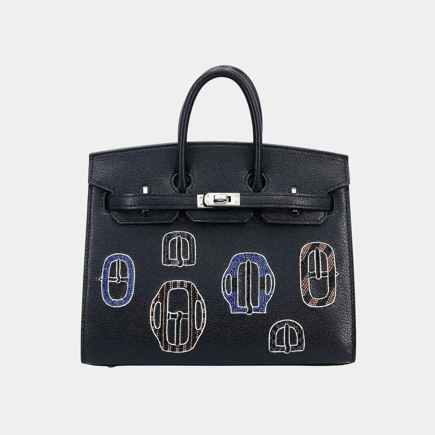 Birkin 20 Bouclerice Moderne Casaque Chevre Black PHW
